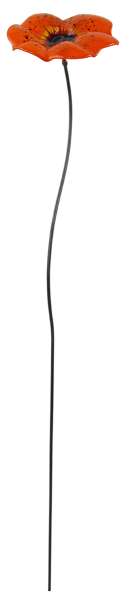 Zauberhafter Gartenstecker Glasblume orange ca. 100 cm - Gartendekoration
